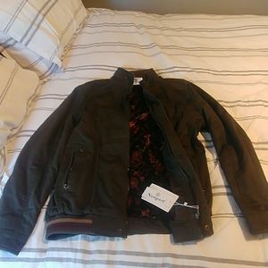 Newport Men's Army Green Ornamental Grid Jacket